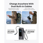 Anker Zolo PB 25000mAh 30W Built-in C LTG-Cable-A1695H11